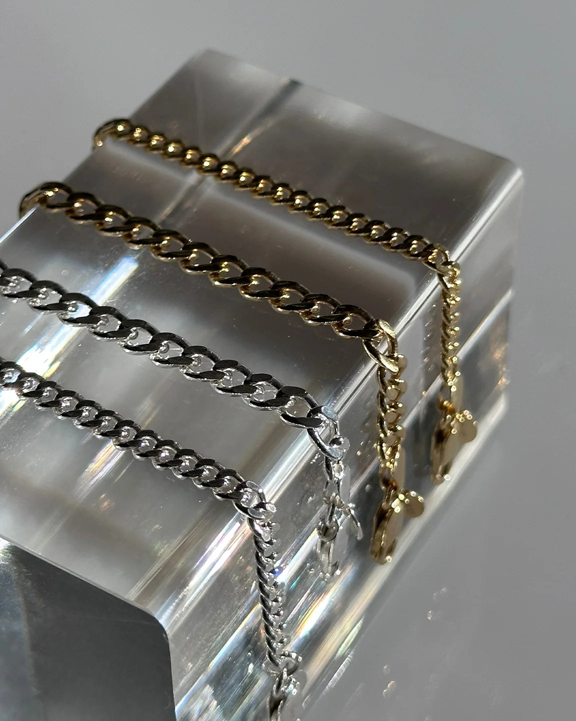Curb Necklace M 925 GP 45cm