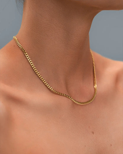 Curb Necklace M 925 GP 45cm