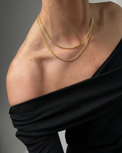 Curb Necklace M 925 GP 45cm
