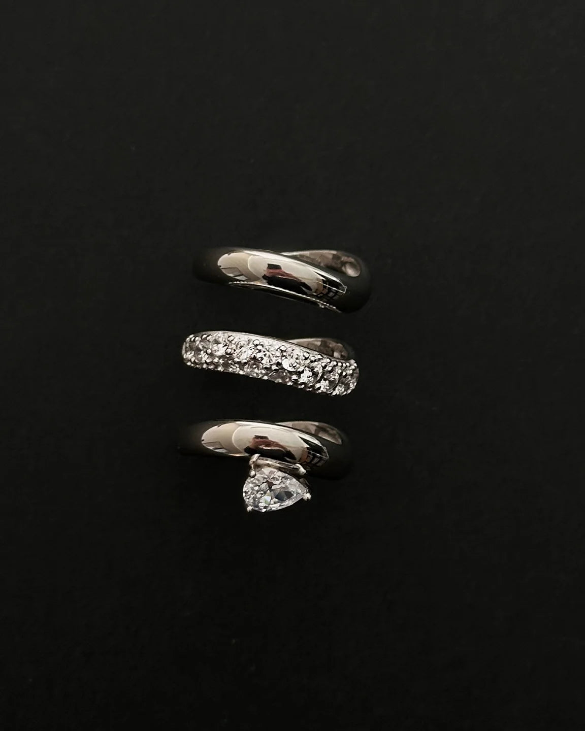 Wave Pave Combo Ring 925
