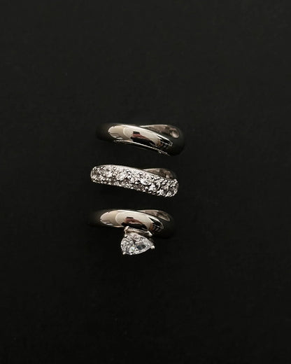 Wave Pave Combo Ring 925