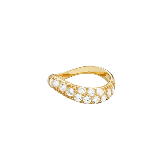 Wave Pave Combo Ring 925 GP