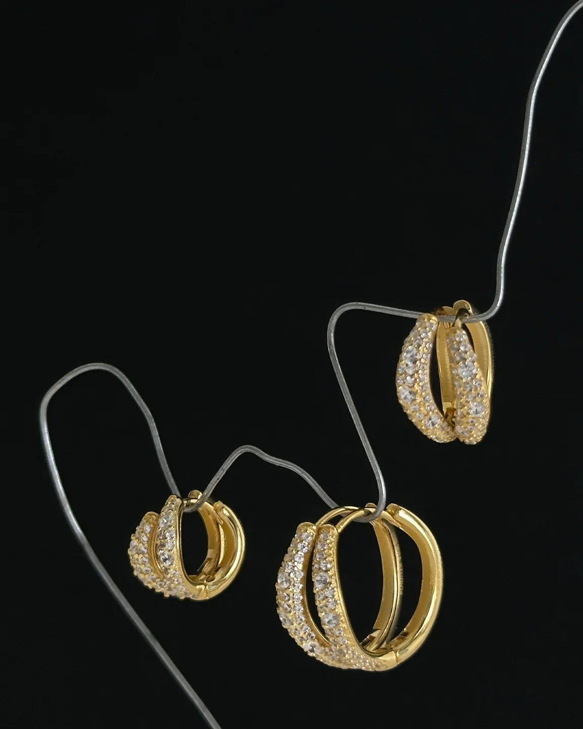 Wave Pave Hoops 925 GP S