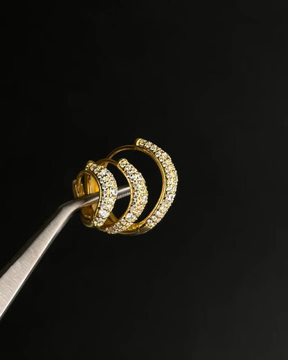 Wave Pave Hoops 925 GP S