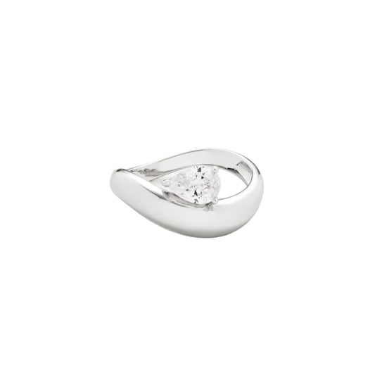 Wave Pear Ring 925