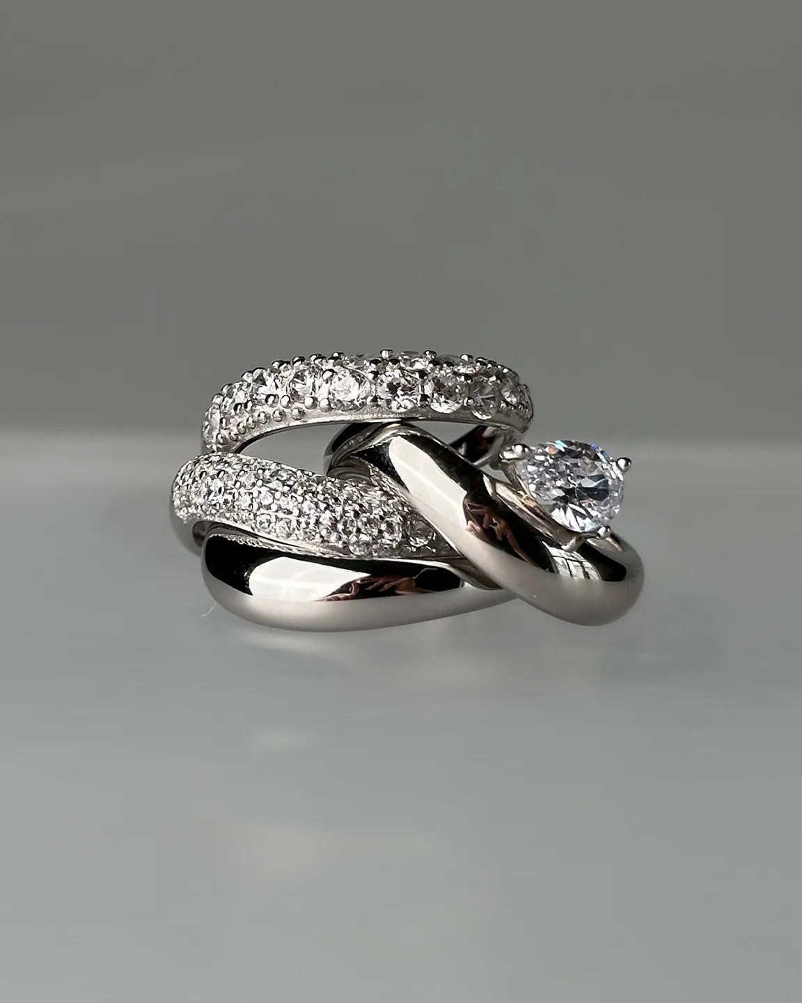 Wave Pear Ring 925
