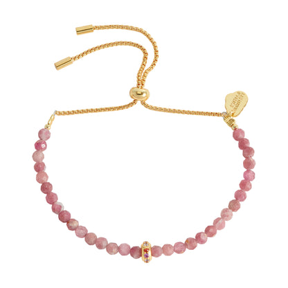 Pink Tourmaline Cz Disc Amelia Bracelet