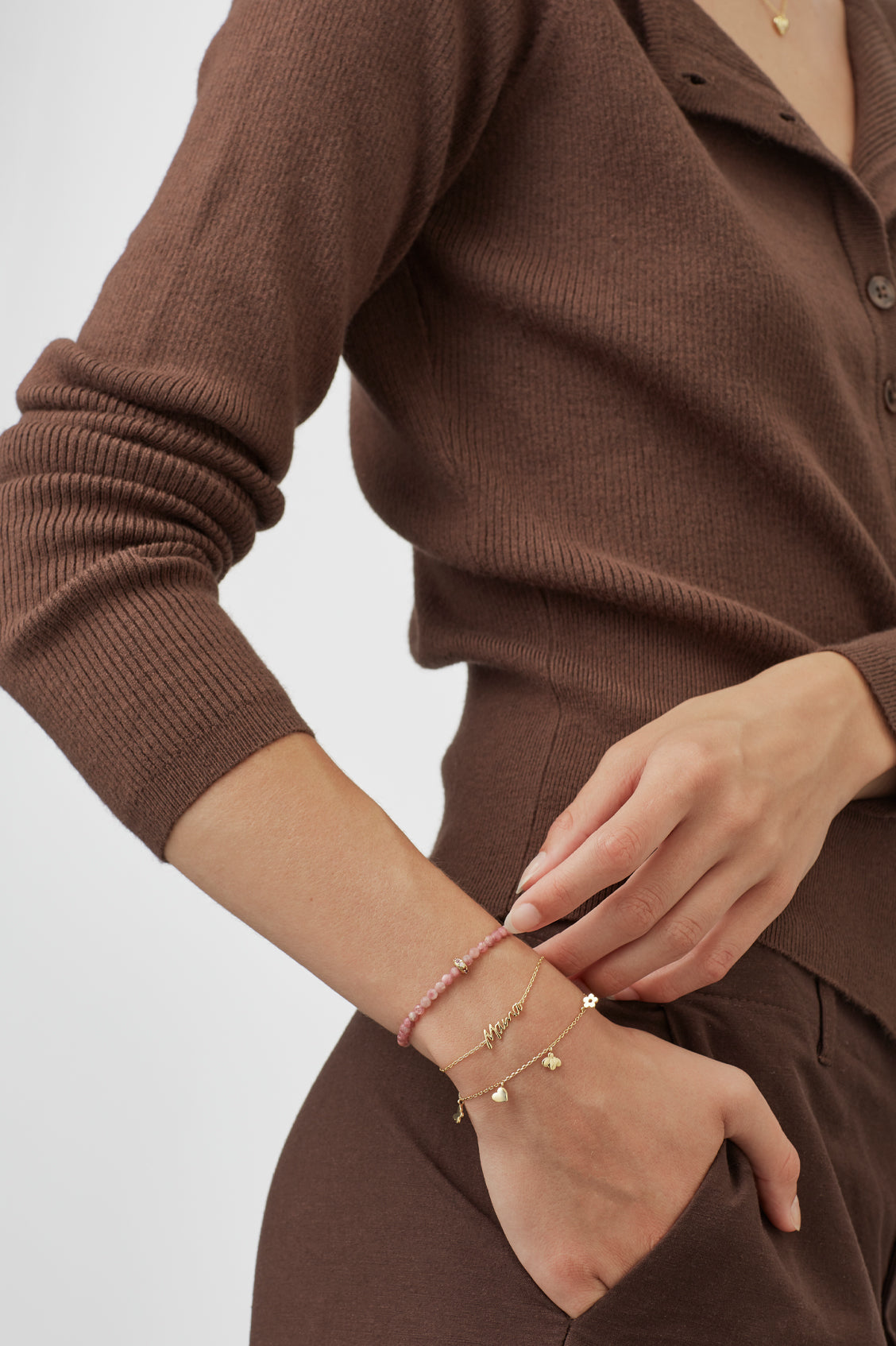 Pink Tourmaline Cz Disc Amelia Bracelet