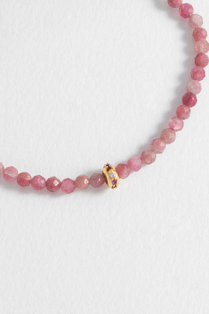 Pink Tourmaline Cz Disc Amelia Bracelet