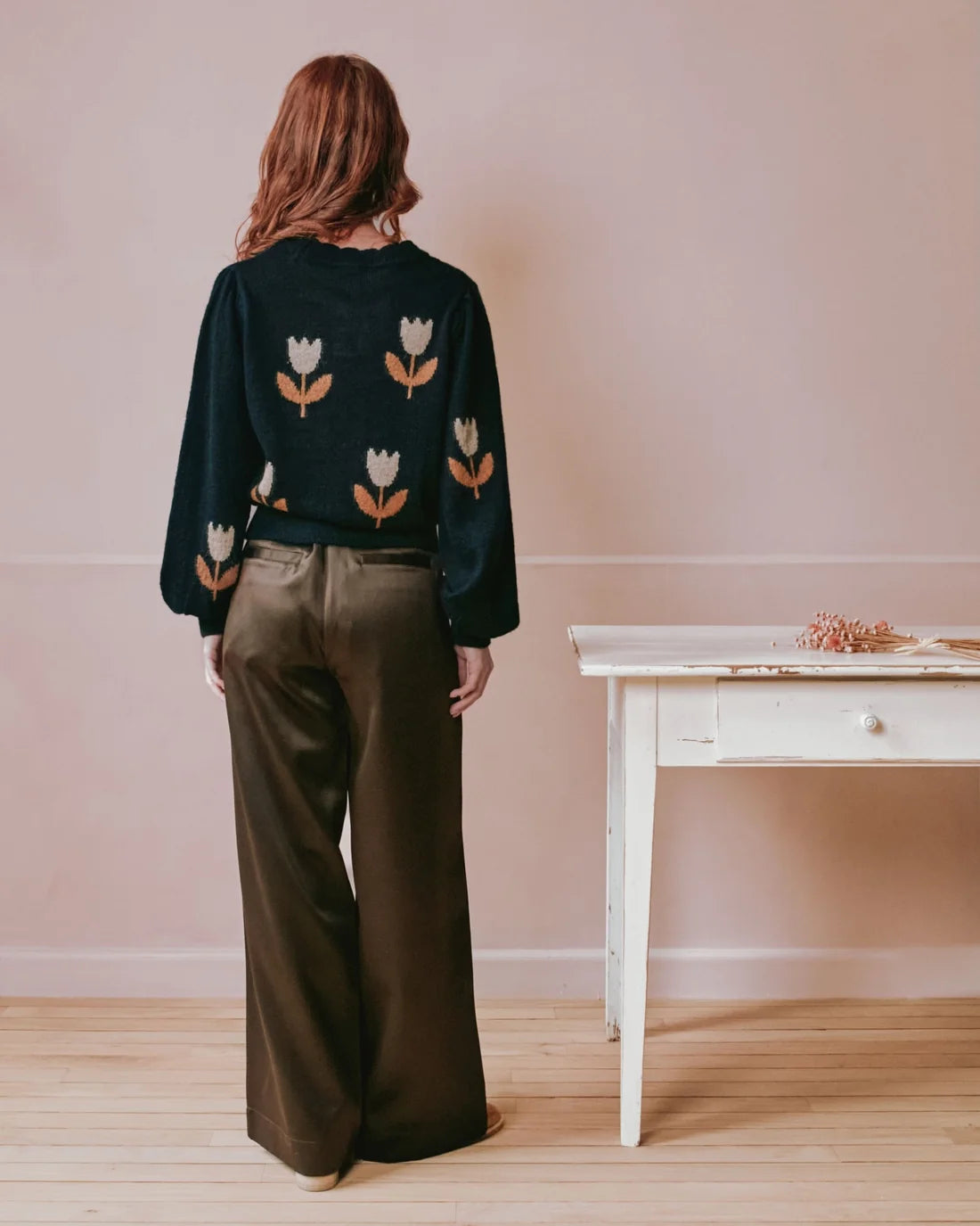 Pull Intarsia Tulipes