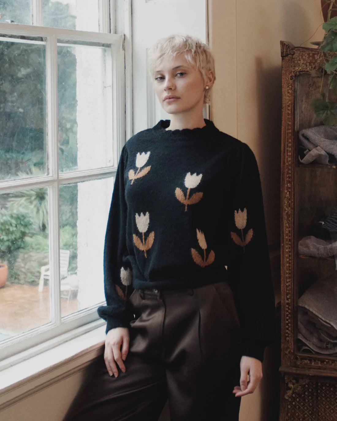Pull Intarsia Tulipes
