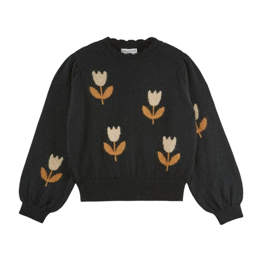 Pull Intarsia Tulipes