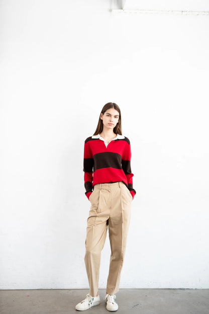 Rugby Striped Polo Long Sleeve