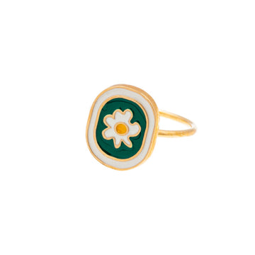 Ring Chamomile Flower GP Brass