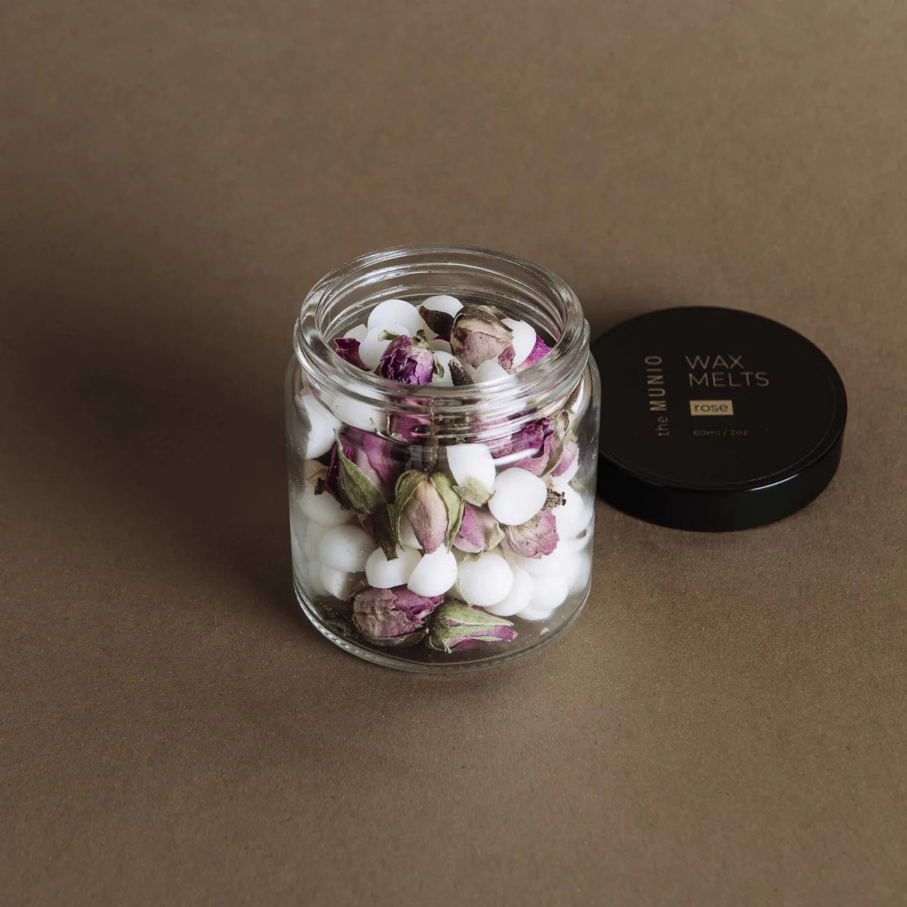 Rose soy wax melts in a glass votive 60 ml