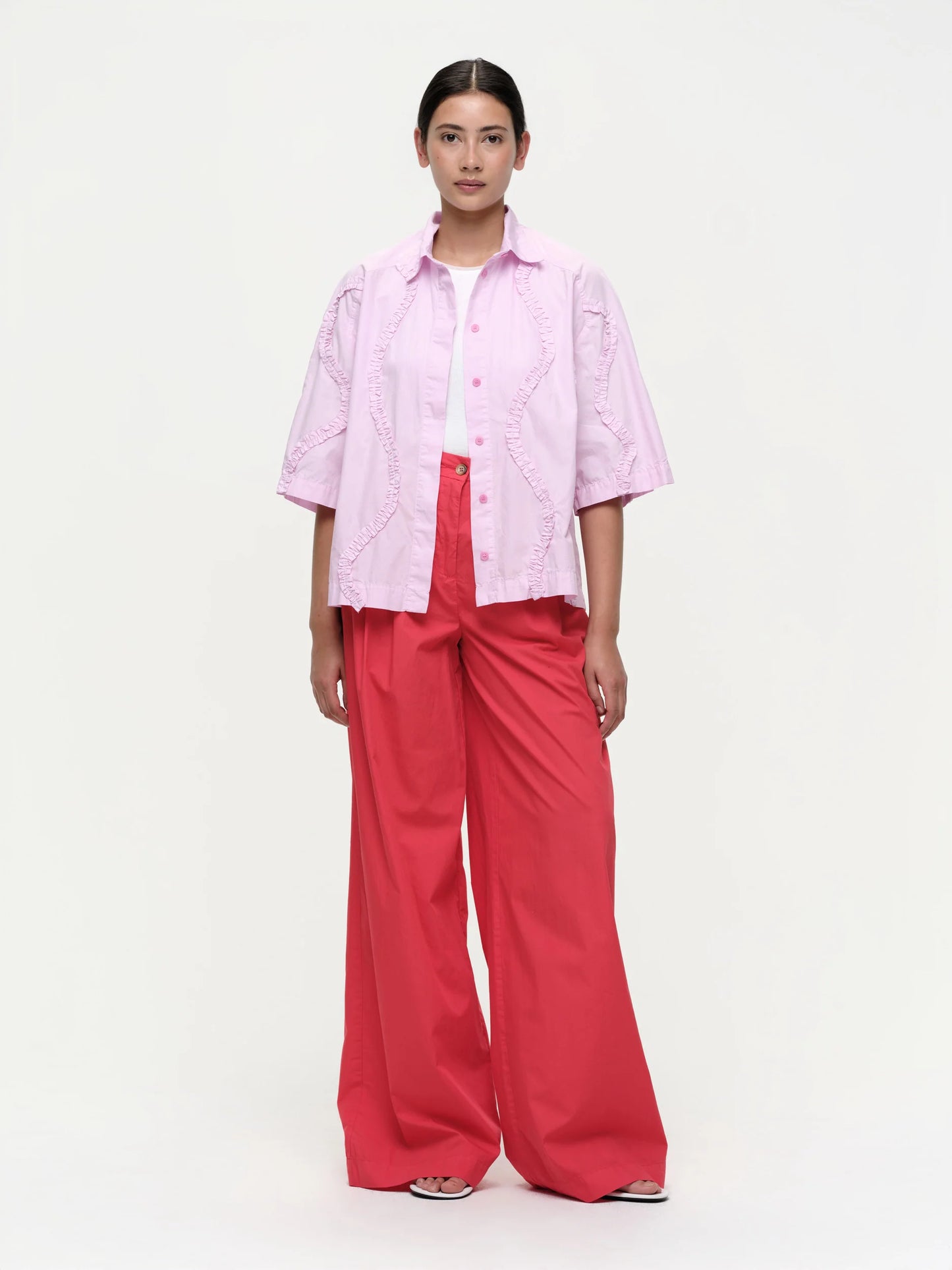 Ruffle Short Sleeve Shirt