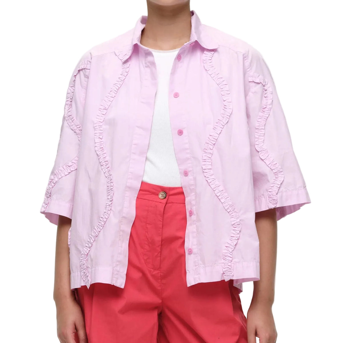 Short Ruffle Shirt Ruffle Short Sleeve Shirt – kapok