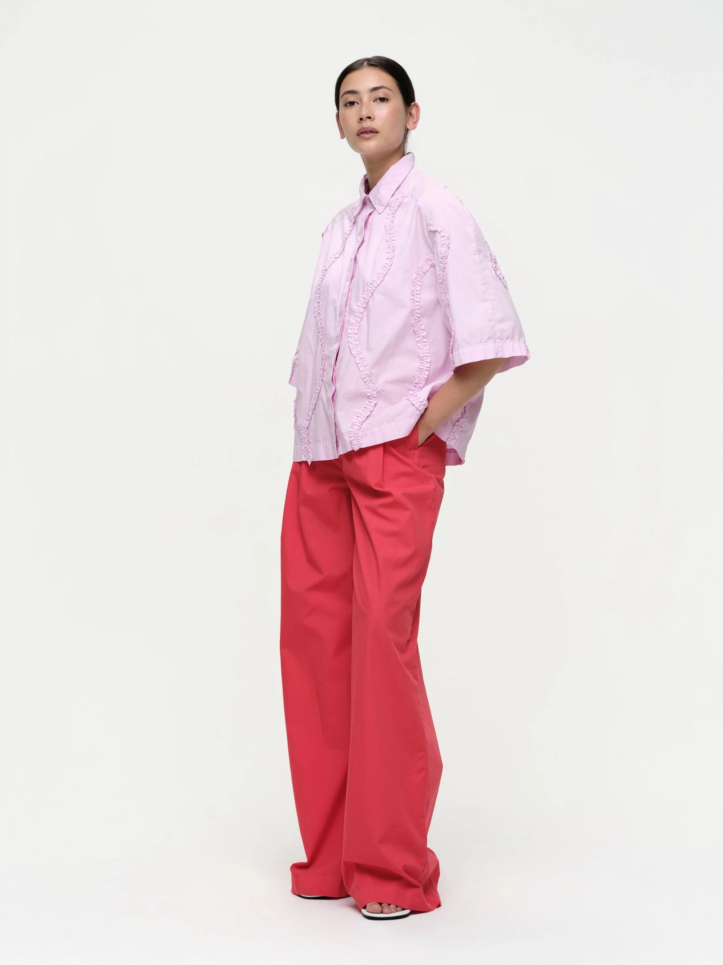 Ruffle Short Sleeve Shirt