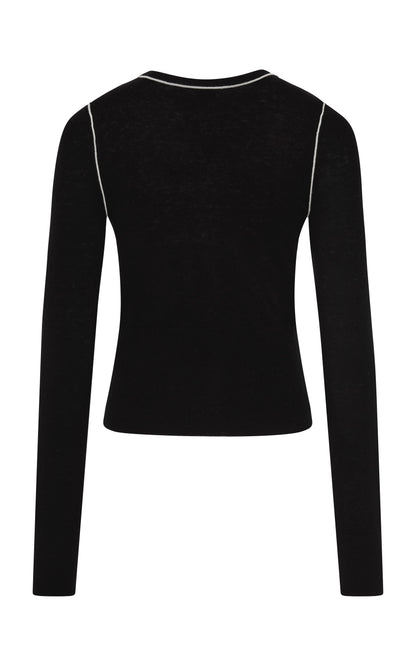 Wool Fine Line Cardigan