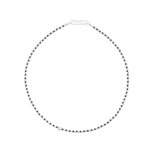 Batek Pearl And Crystal Necklace - Black