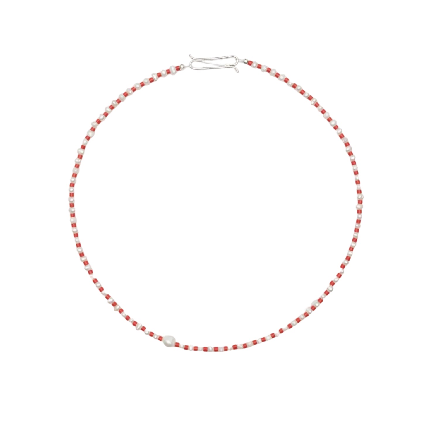 Batek Pearl And Crystal Necklace - Red