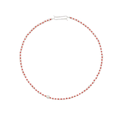 Batek Pearl And Crystal Necklace - Red