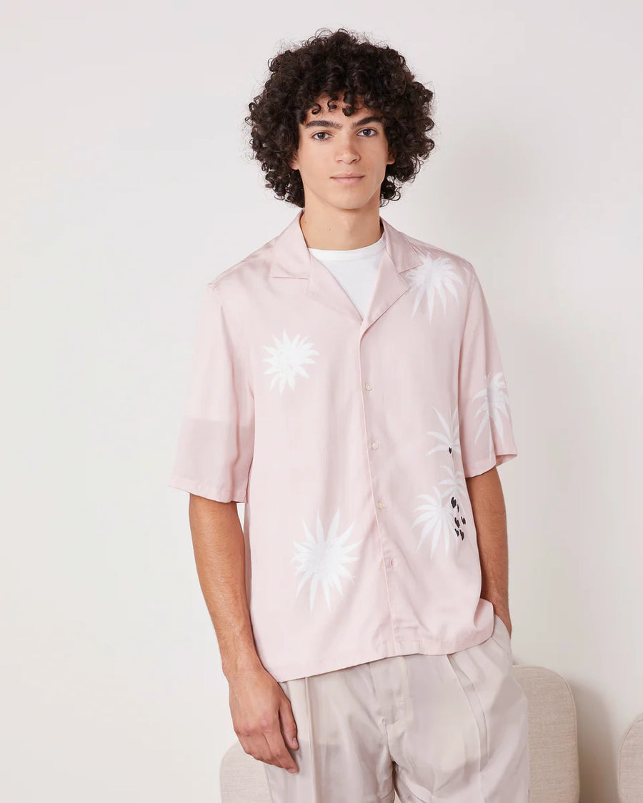 Eren Ss Cly Palm Tree Print Smoked pink/White