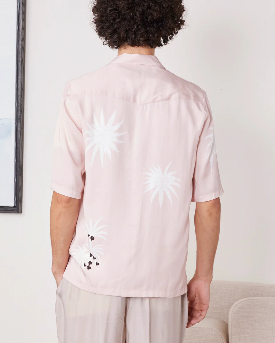 Eren Ss Cly Palm Tree Print Smoked pink/White