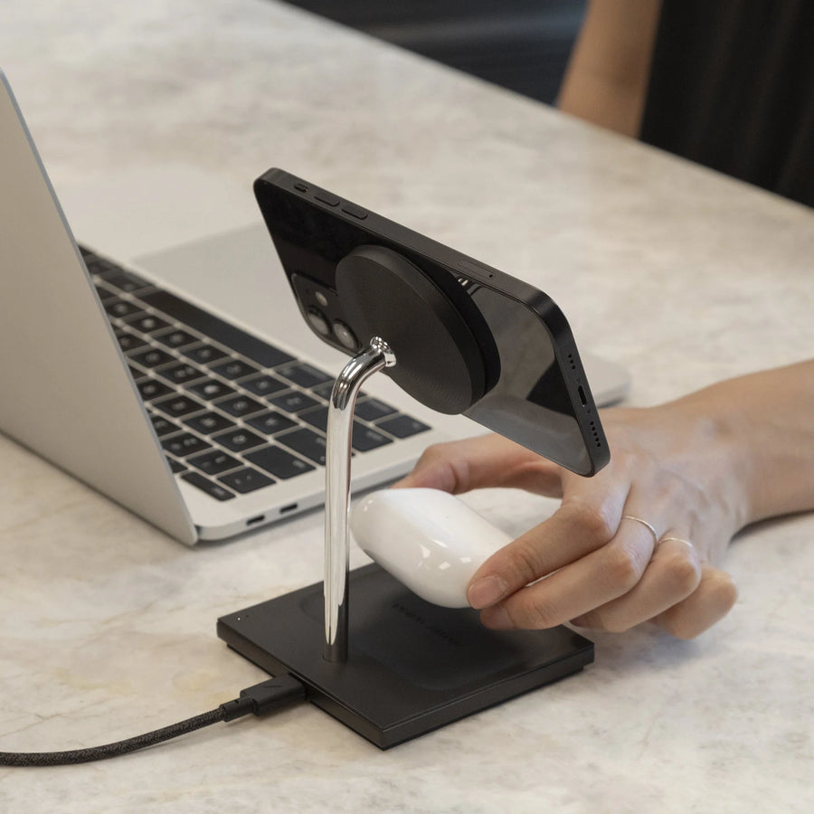 Snap Magnetic 2-in-1 Wireless Charger Slate