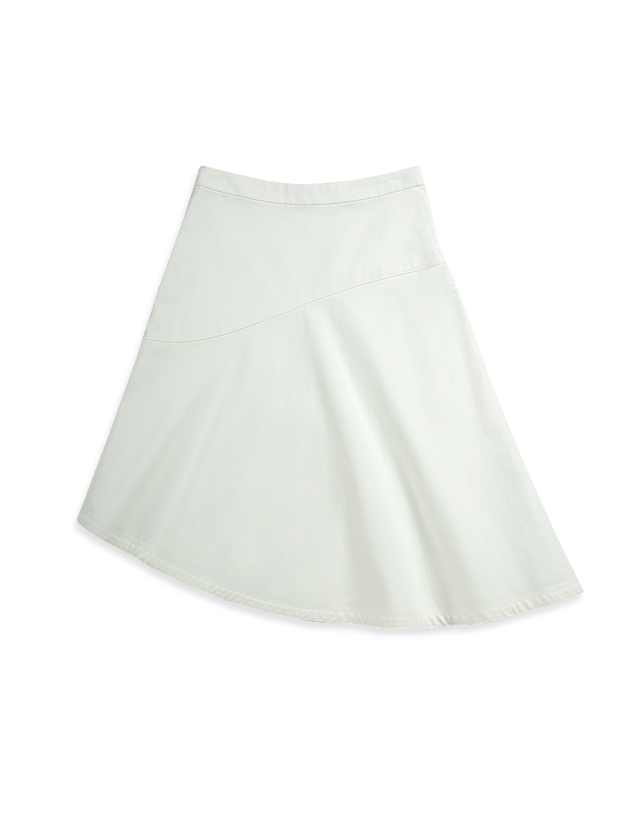 Asymmetric Skirt Pure White