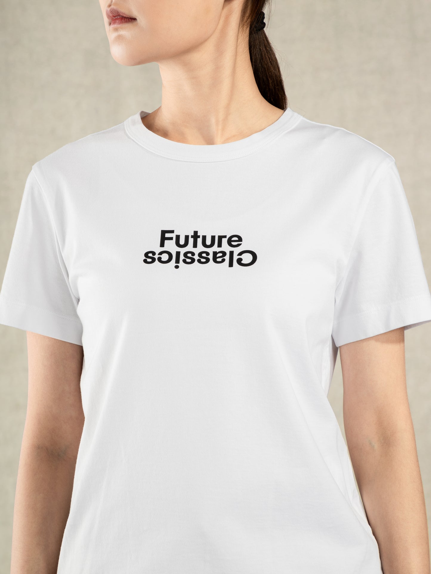 FC Logo Tee Pure White/Black Print