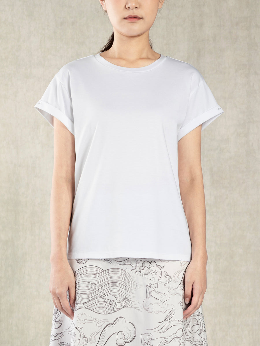 Rolled Sleeve Tee Pure White