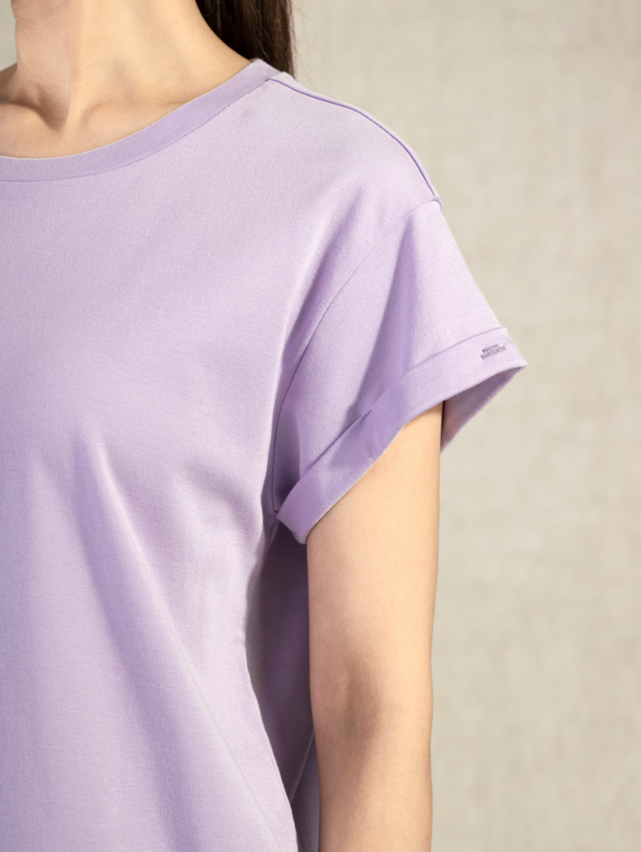 Rolled Sleeve Tee Pastel Lilac