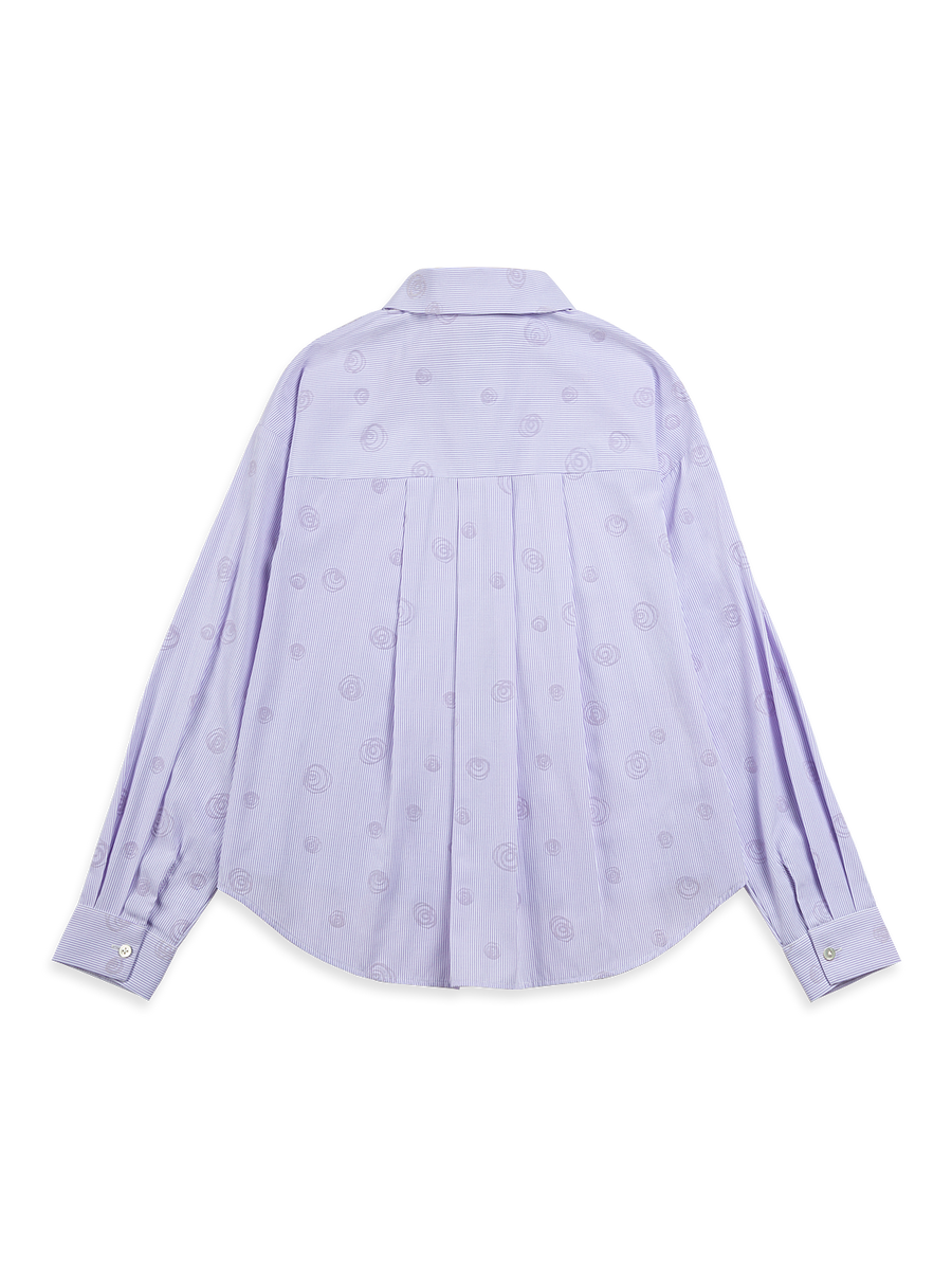 Flocking Bubbles Boxy Shirt Pastel Lilac Stripe
