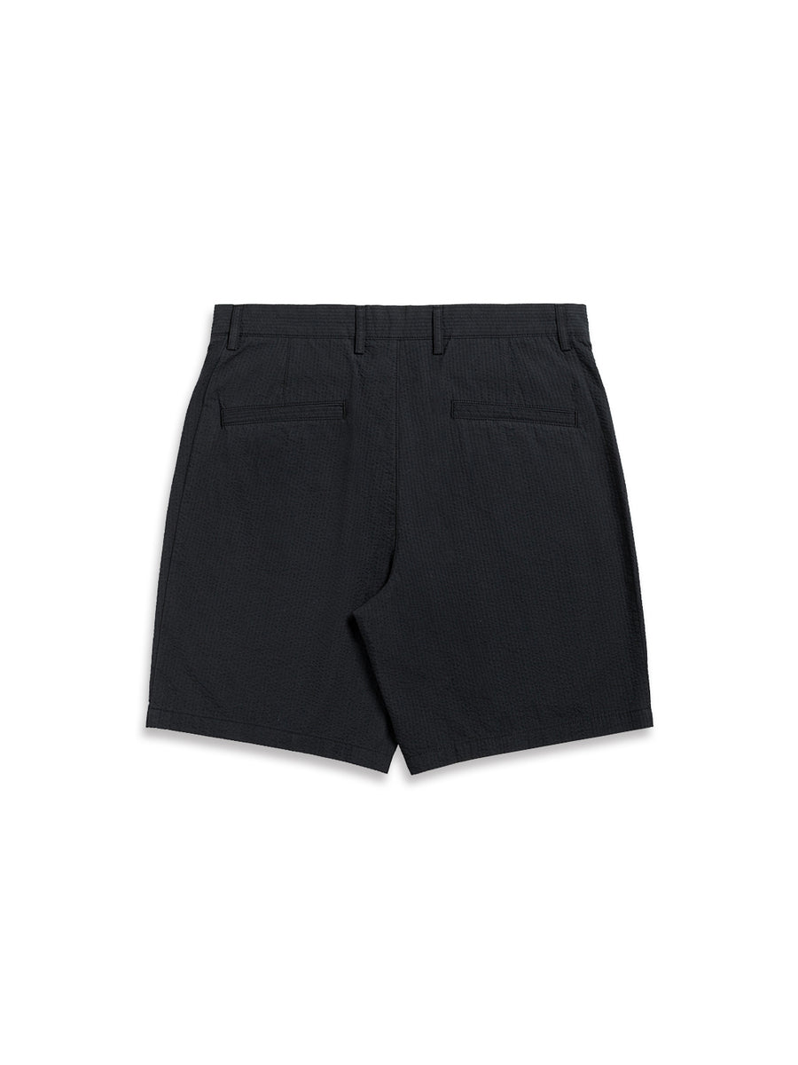 Modern Seersucker Shorts Black