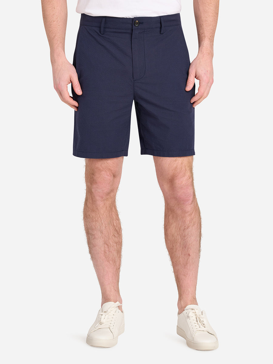 Modern Seersucker Shorts Navy