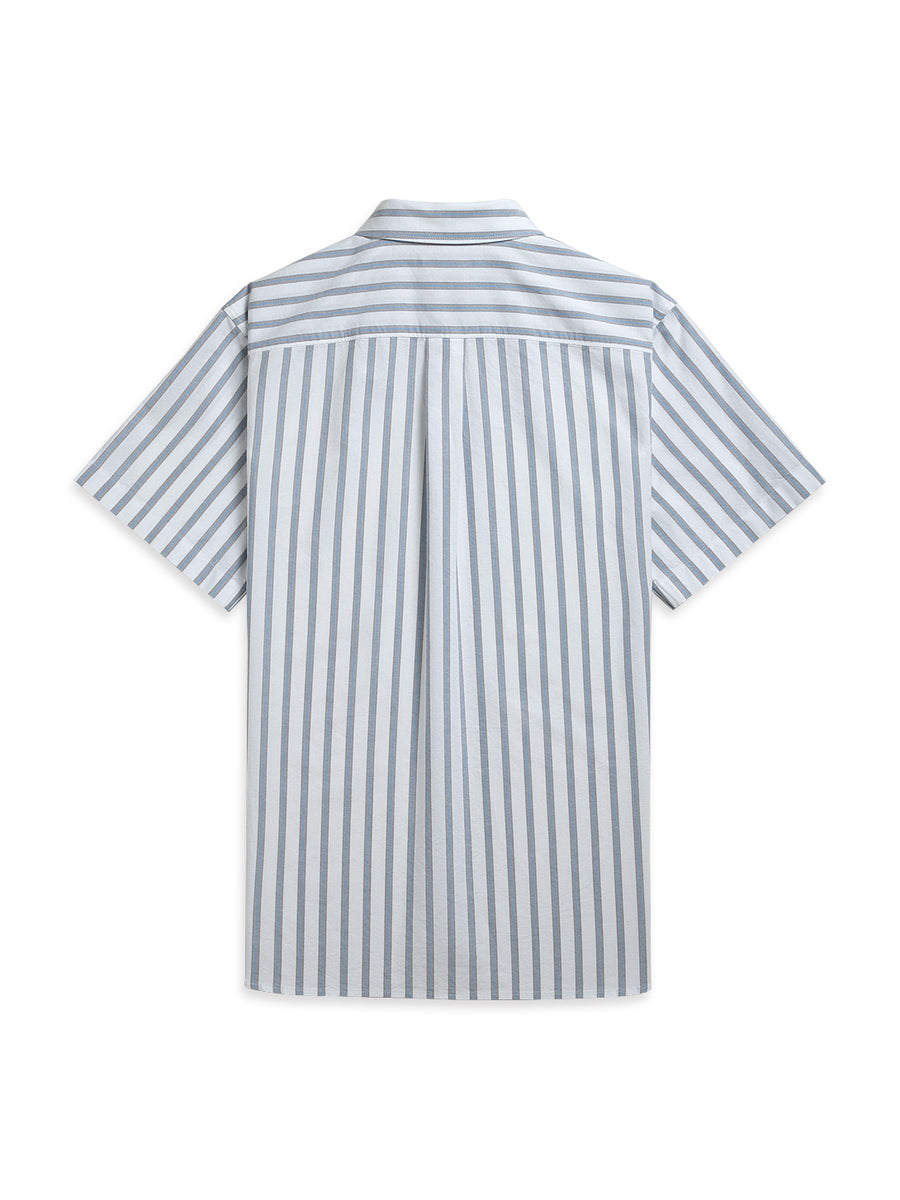 Fulton Stripe Oxford Shirt - Bright White/Blue Stripe