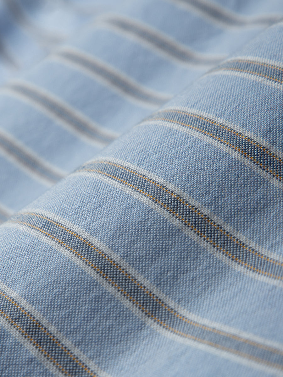 Fulton Stripe Oxford Shirt - Lavender Blue/Blue Stripe