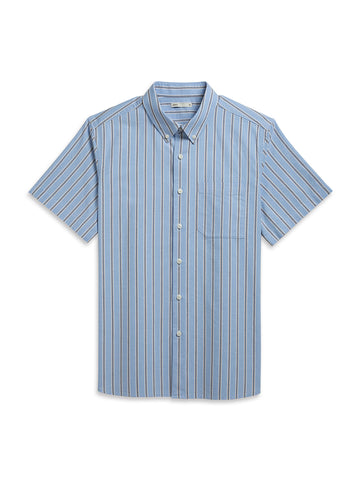 Fulton Stripe Oxford Shirt - Lavender Blue/Blue Stripe