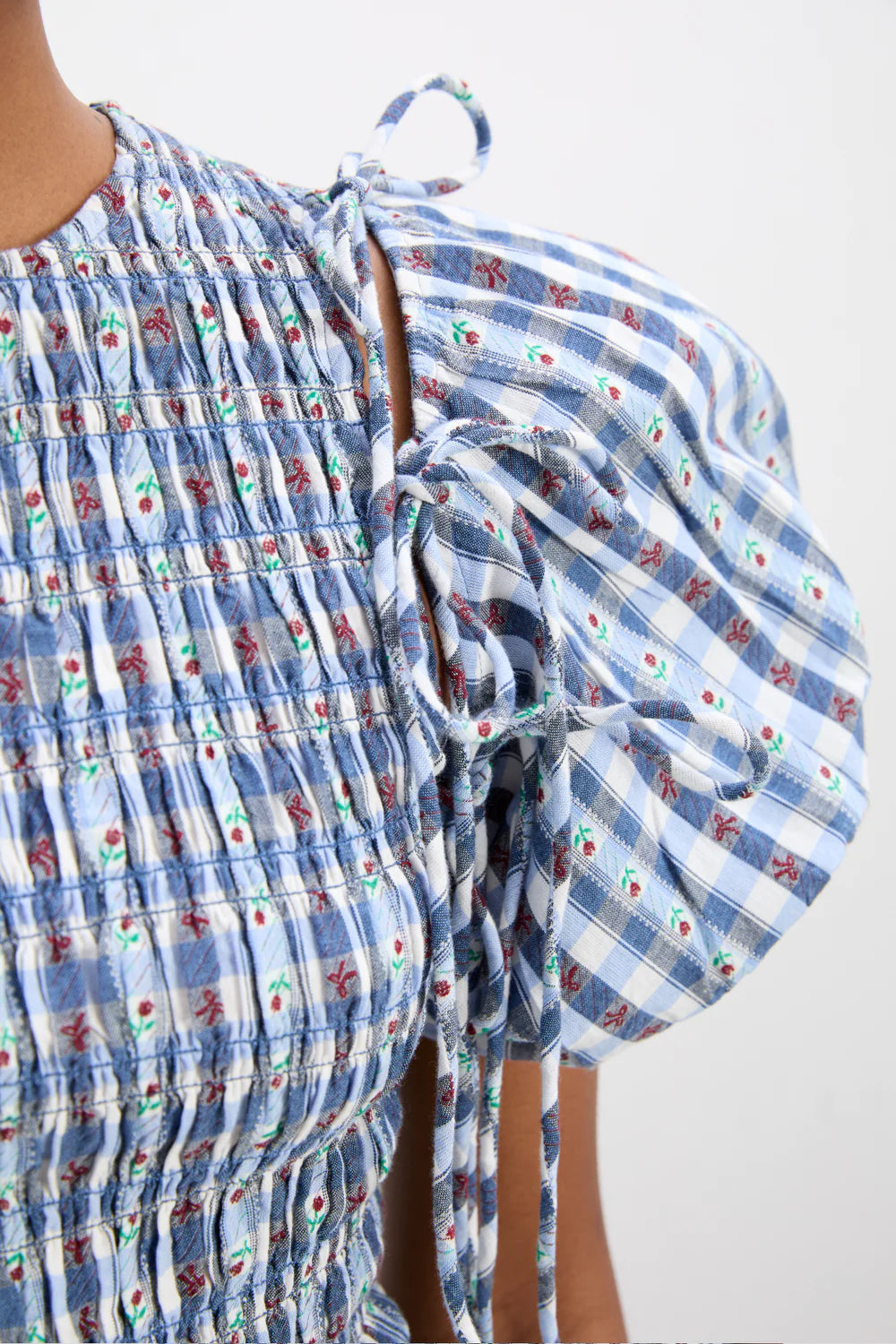 Blue Margot Gingham Becca Bubble Mini Dress