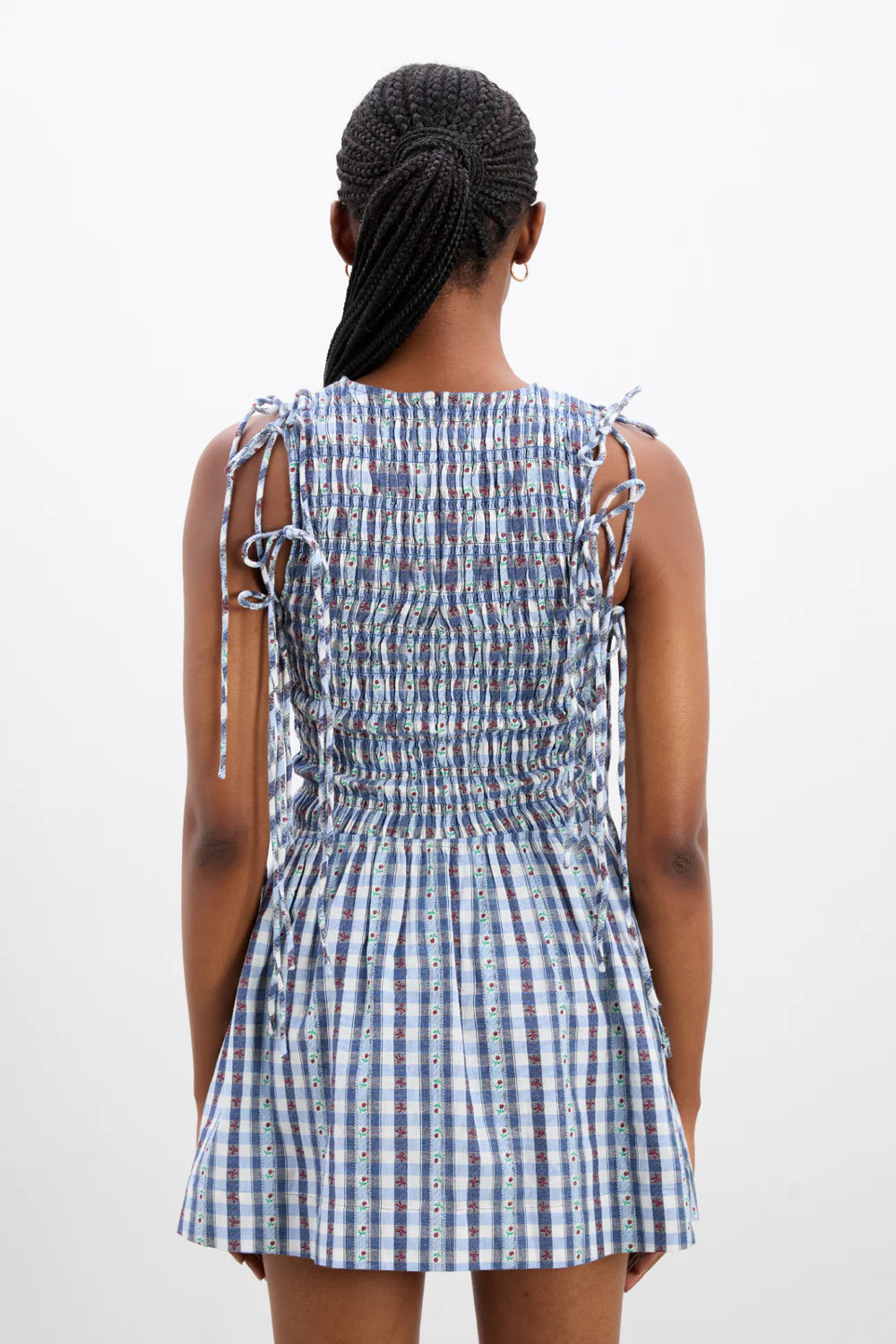 Blue Margot Gingham Becca Bubble Mini Dress