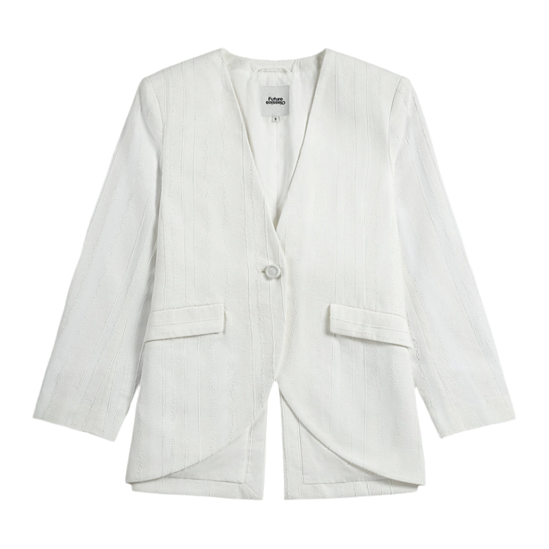 Textured Striped Blazer