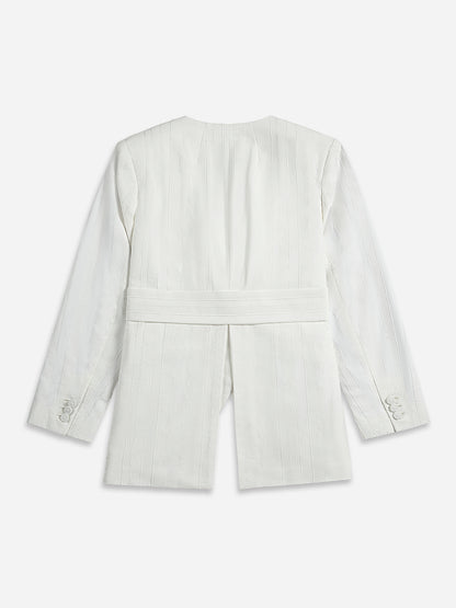 Textured Striped Blazer