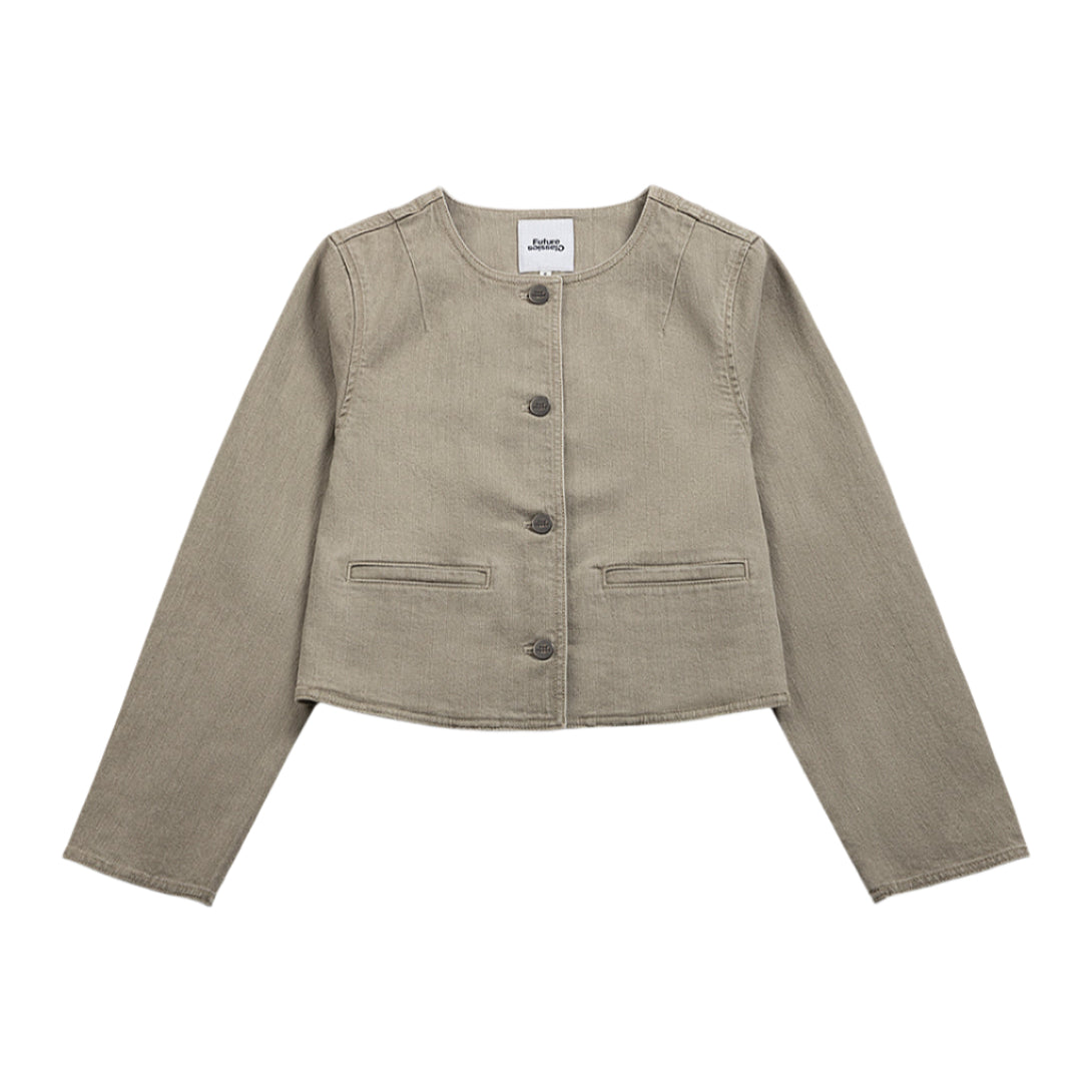 Cropped Denim Jacket Sand