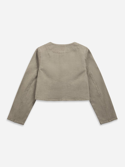 Cropped Denim Jacket Sand