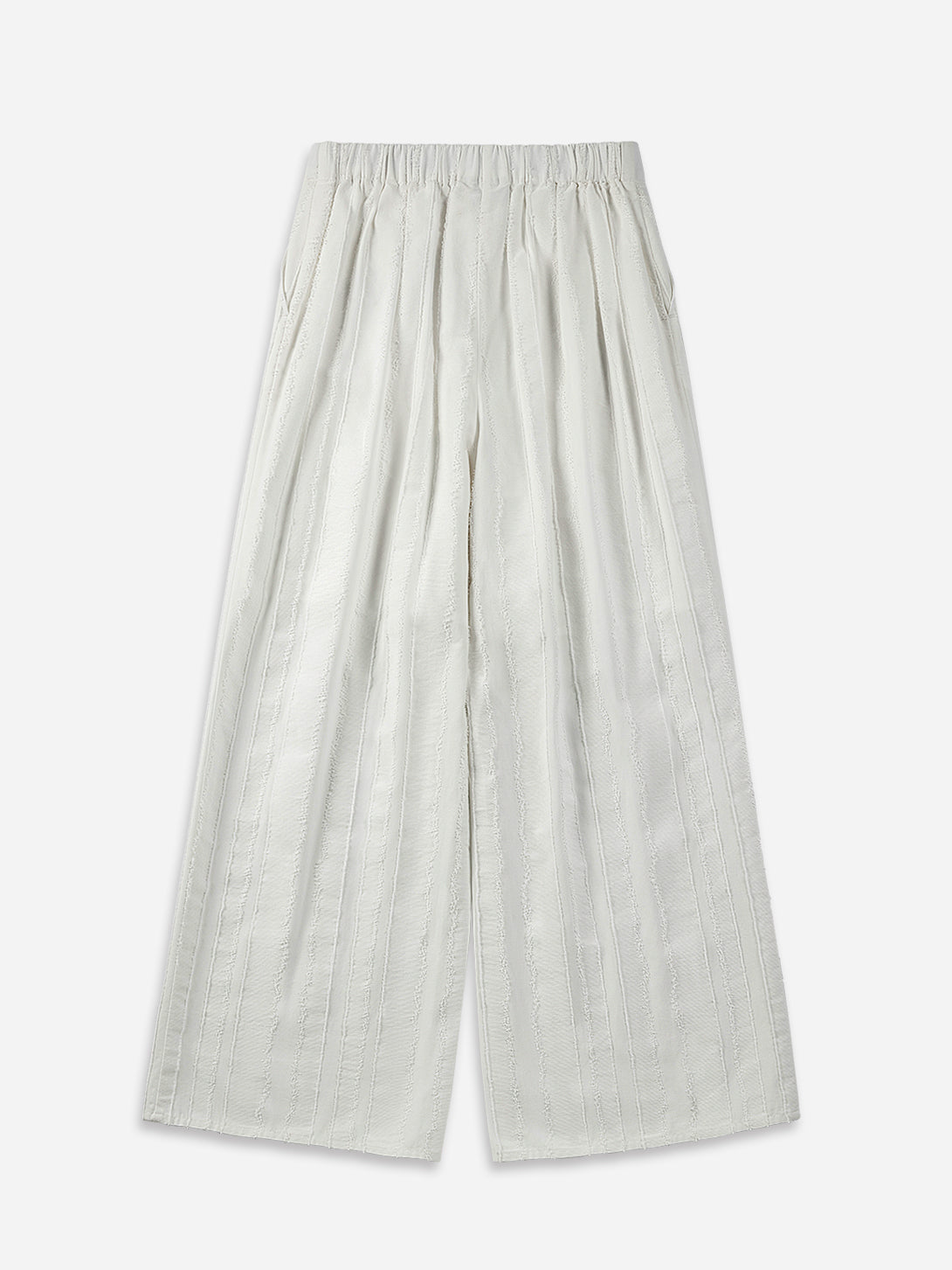 Textured Striped Pants