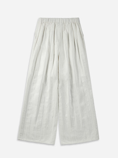 Textured Striped Pants