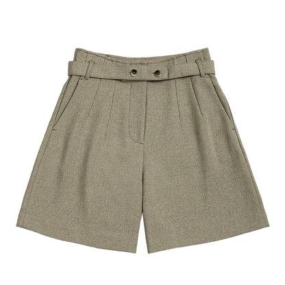 Pleated Belt Shorts
