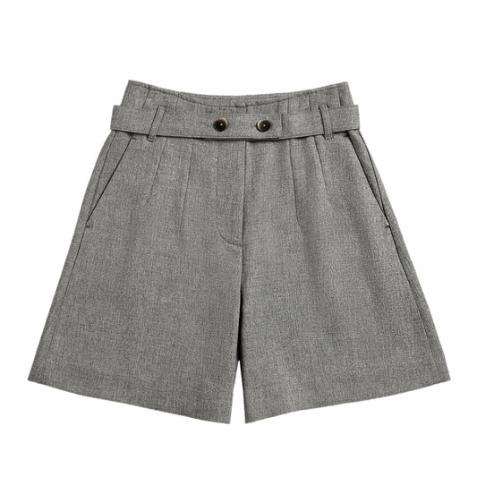 Pleated Belt Shorts