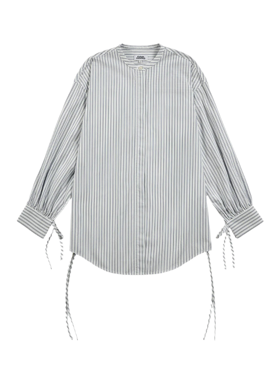 Ribbon Cuff Stripe Shirt